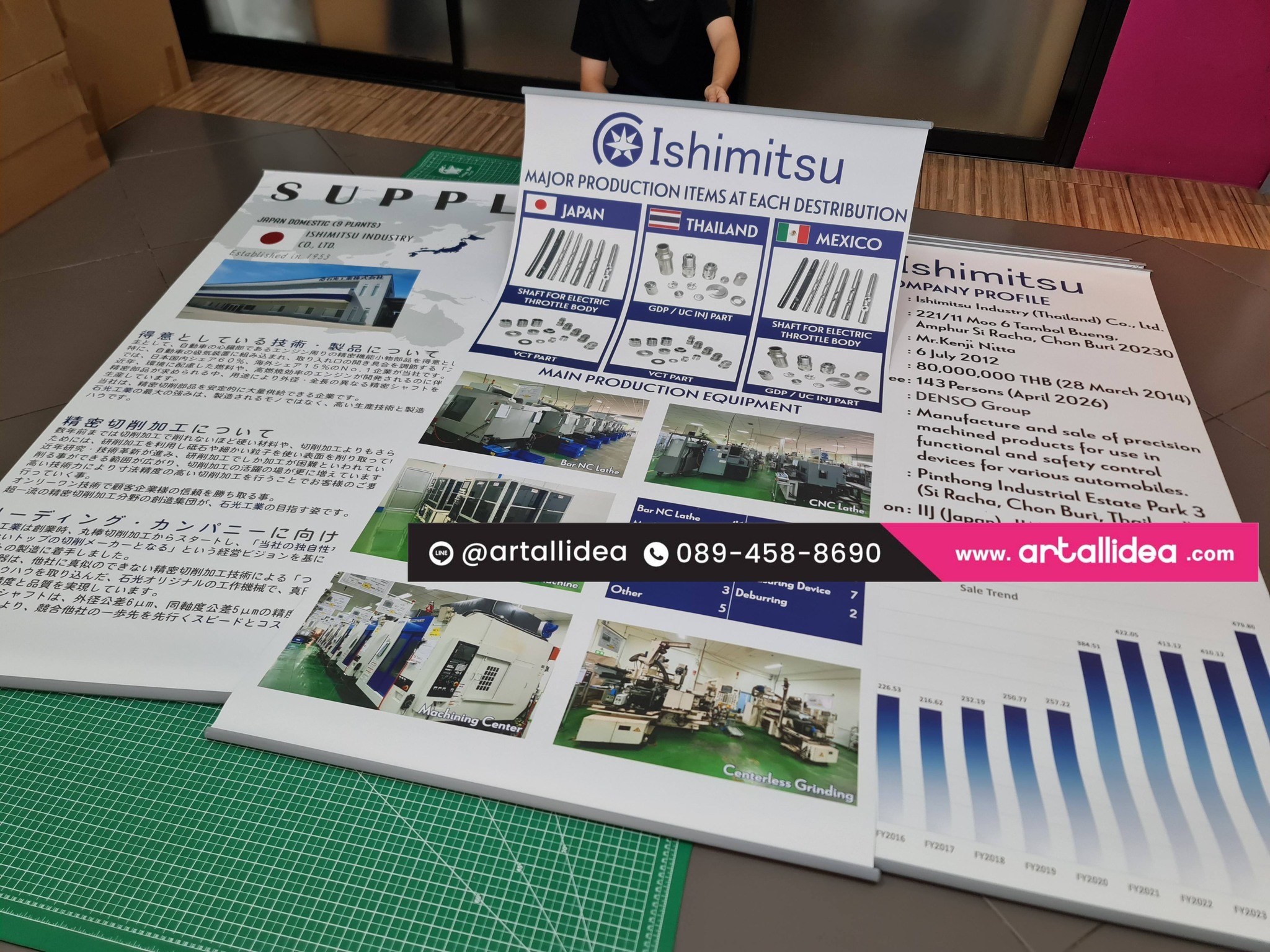 โรลอัพ ป้ายประชาสัมพันธ์ roll up ขนาด 60x160 cm พิมพ์สีคมชัด
